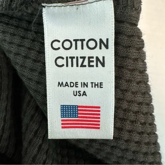 Cotton Citizen Waffle Knit Black Women’s Long Sleeve Shirt Dress Size M - Picture 7 of 10